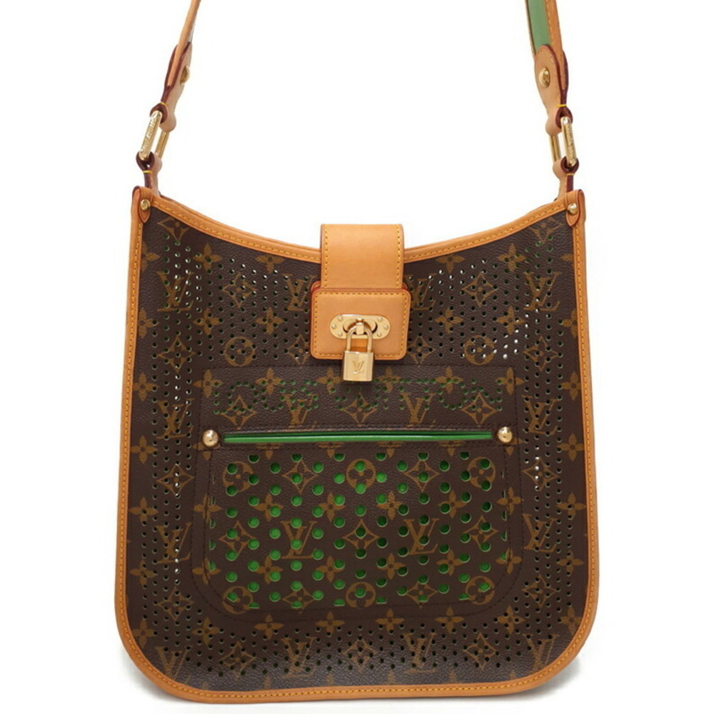 Louis Vuitton Monogram Leather Brown Perforated Musette Shoulder Bag